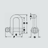 Manilha Reta Inox